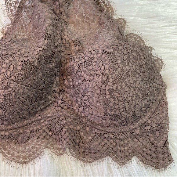 Pink Victoria’s Secret Lace High Neck Push-up Bralette small - Picture 3 of 13